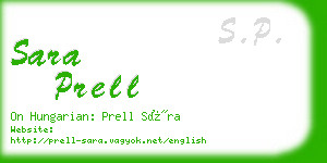 sara prell business card